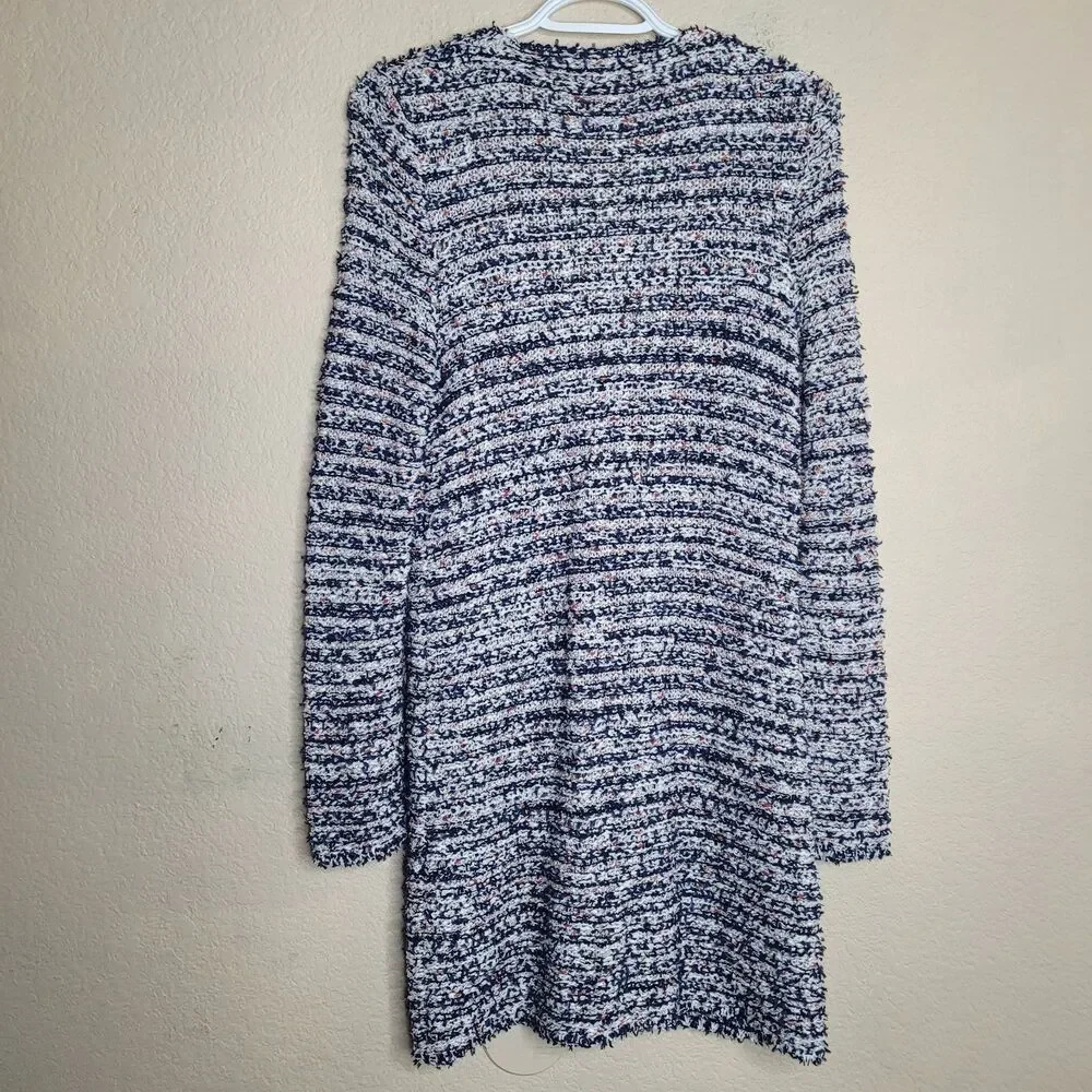 Amina Rubinacci Long Sweater Button Cardigan Size 40 Tweed Multicolor Italy